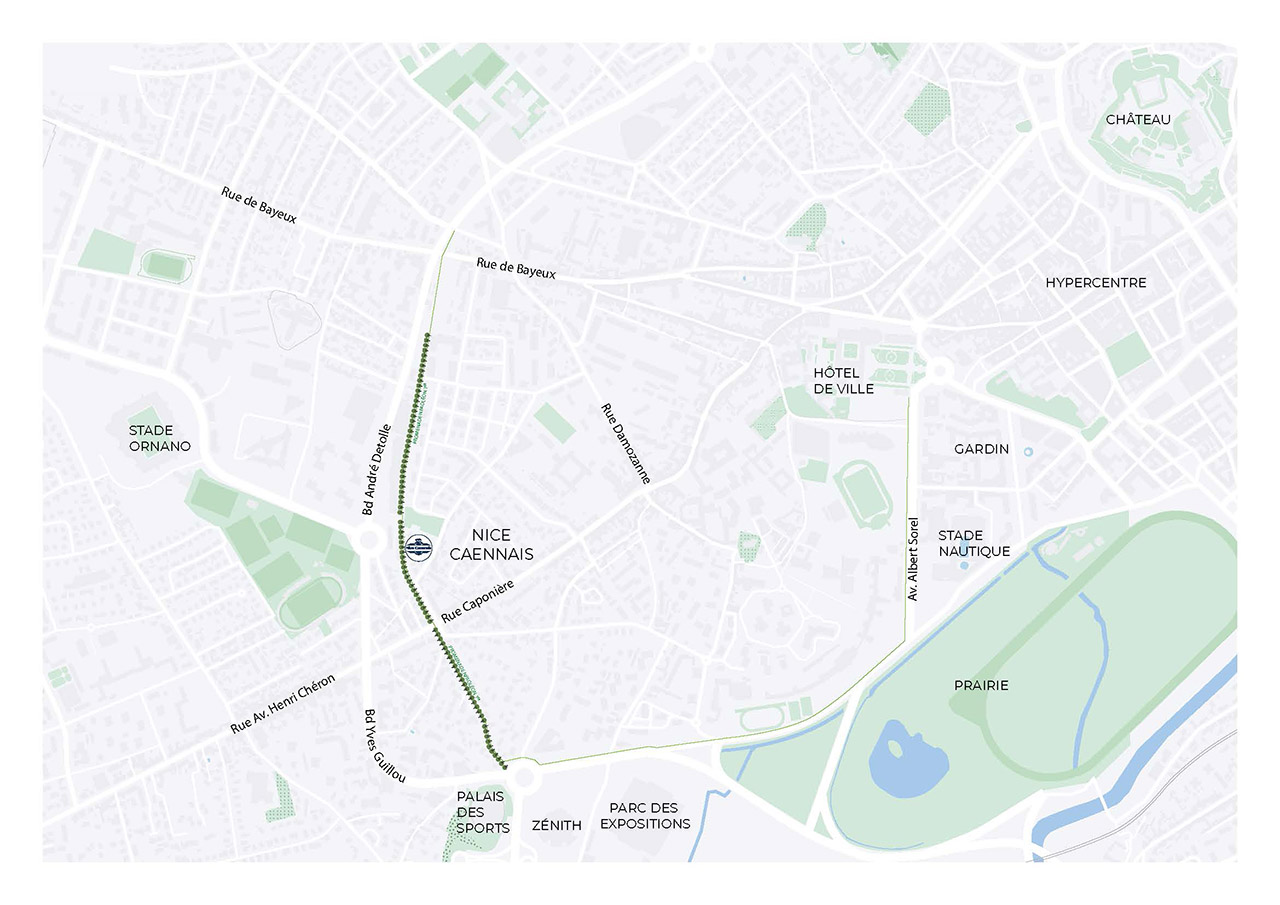 Nice Caennais - Carte dézoomée